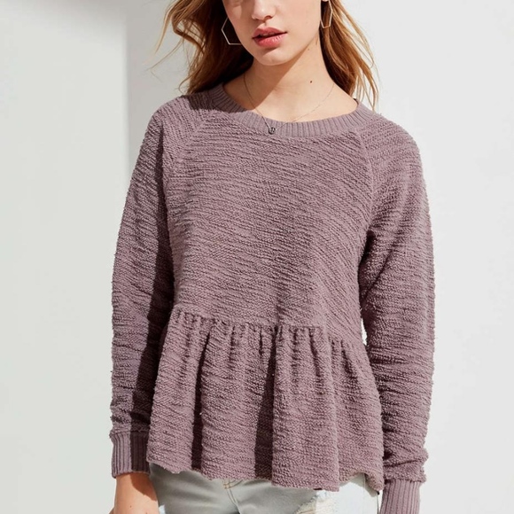 Truly Madly Deeply Sweaters - Truly madly deeply peplum sweatshirt sz M rust